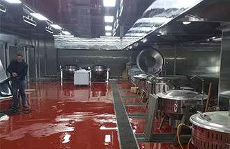 10月5日，泰山玻璃纖維（太原）有限公司職工餐廳裝飾裝修施工項目-志遠凈化工程項目進度